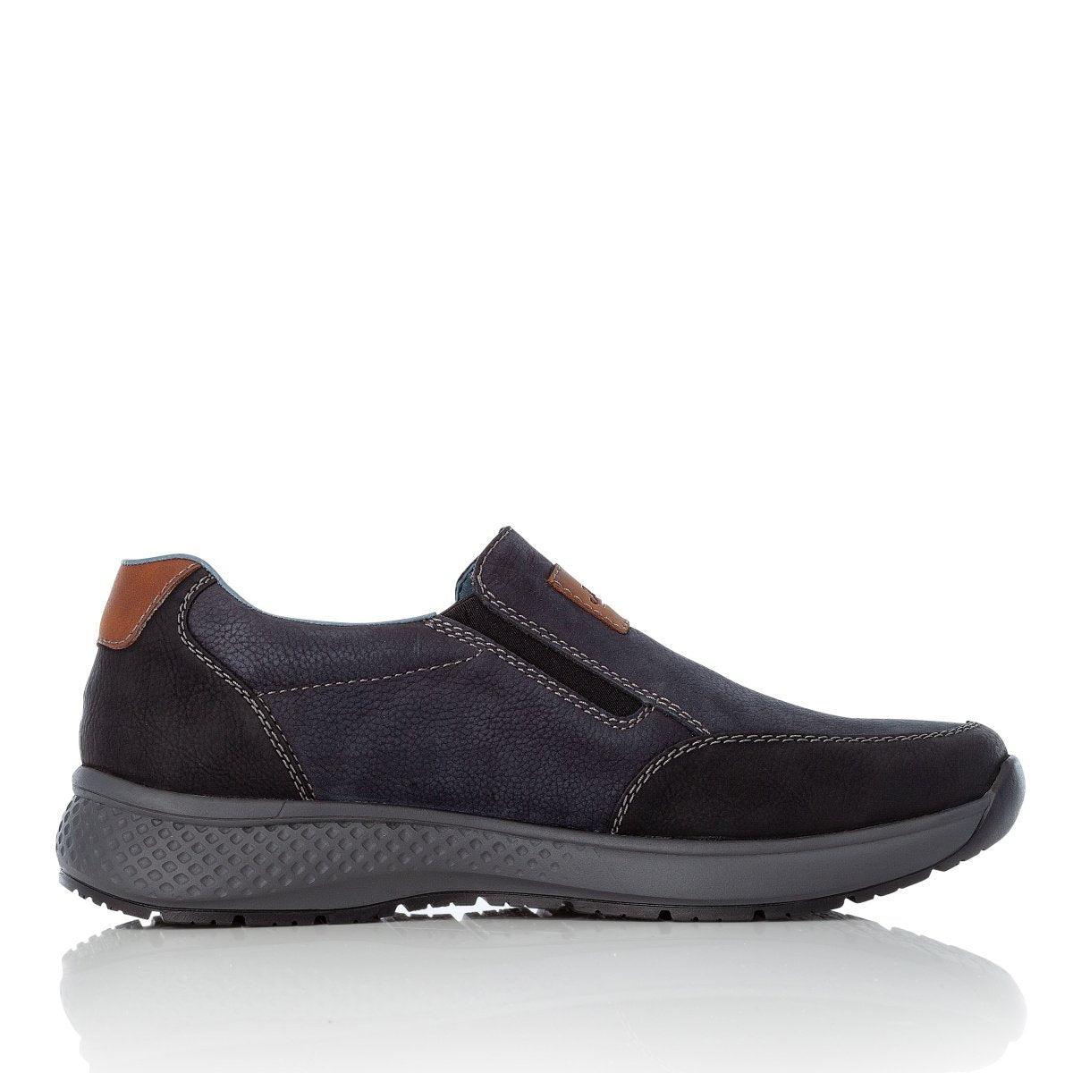Rieker TEX B7654-02 Navy G 1/2 Fit Nubuck Casual Slip On Shoes