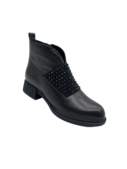 Loretta Vitale 1R253-C219-Y206L Black Boots with Shiny Bead Detailing