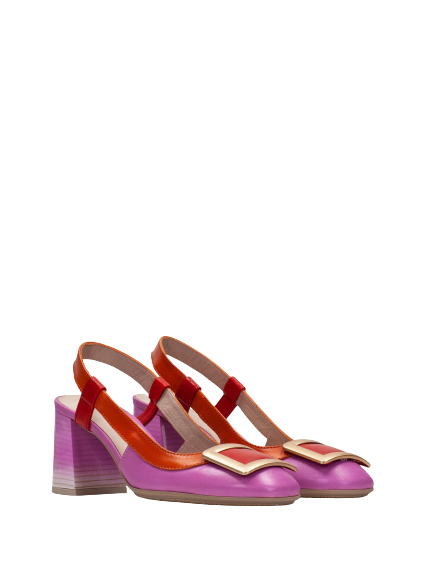 Hispanitas CHV232668 Australia Papaya, Pink & Cherry Slingback Block Heels