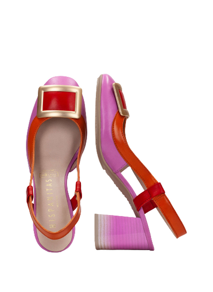 Hispanitas CHV232668 Australia Papaya, Pink & Cherry Slingback Block Heels
