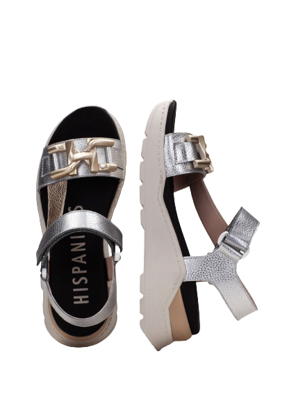 Hispanitas CHV232810 Silver & Gold Combi Velcro Sandals