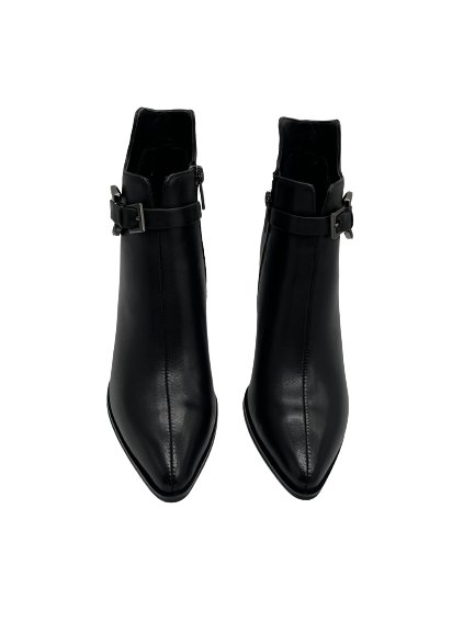 Loretta Vitale KR043-CX888-P031 Black Ankle Boots with Block Heel & Chain Detail