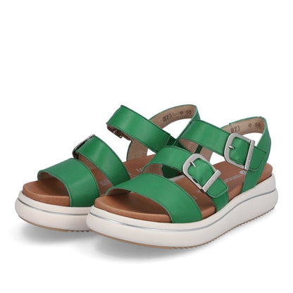 Remonte D0L50-52 Green Strappy Sandals with Slingback Strap