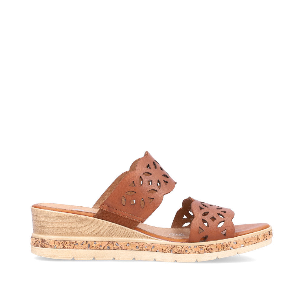 Remonte D3065-24 Brown Slip On Wedge Sandals
