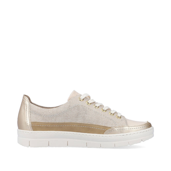 Remonte D5826-60 Light Gold Combi Trainers with Zip