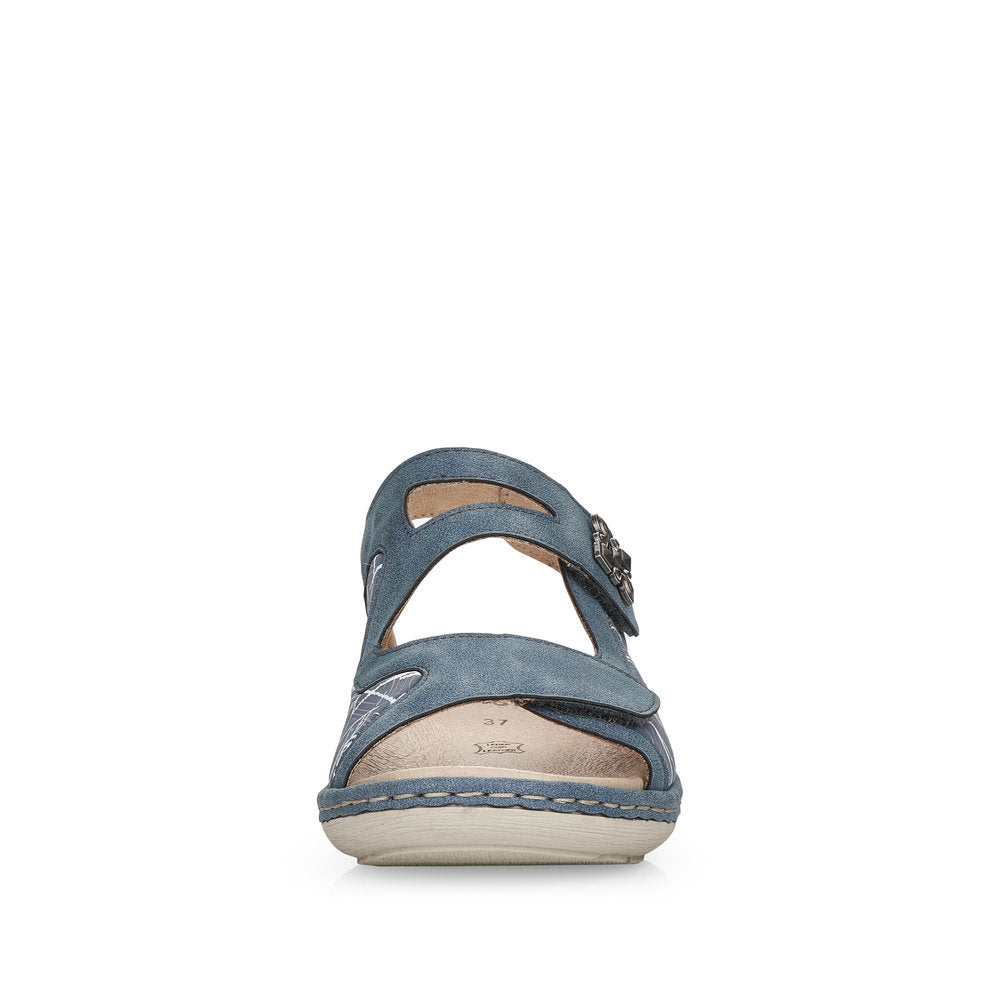 Remonte D7647-16 Blue Combi Open Toe Velcro Strap Sandals