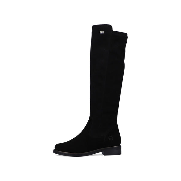 Remonte D8387-02 Tex Black Knee High Boots with Adjustable Vario Shaft