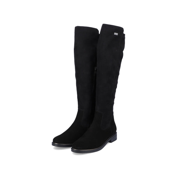 Remonte D8387-02 Tex Black Knee High Boots with Adjustable Vario Shaft