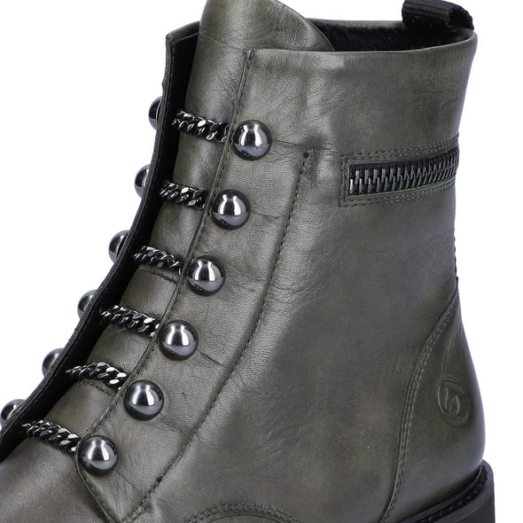 Remonte D8670-52 Green Boots with Chain Detailing