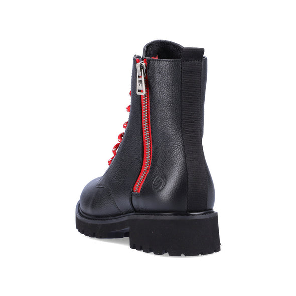 Remonte D8698-01 Black Boots with Red or Black Laces