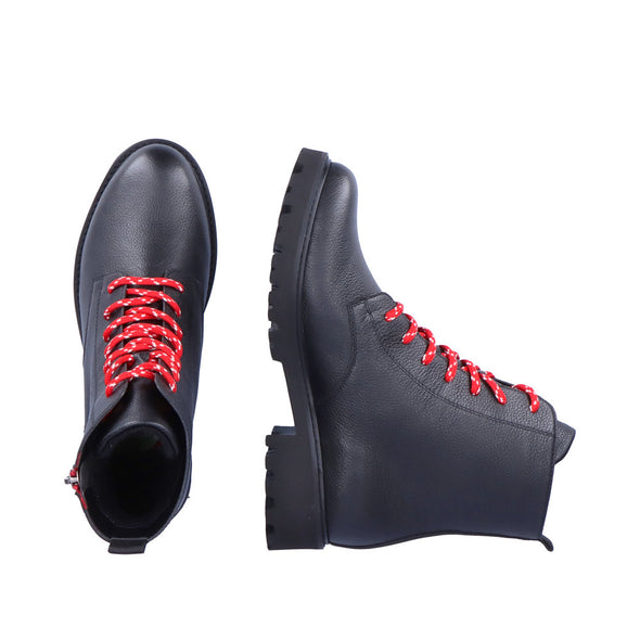 Remonte D8698-01 Black Boots with Red or Black Laces