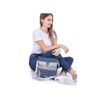 Rieker H1346-16 Blue Combi Shoulder Bag
