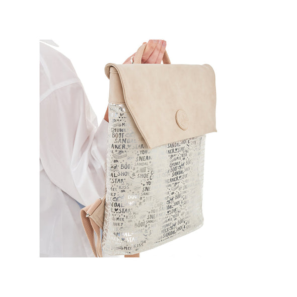 Rieker H1386-60 Beige and Silver Backpack