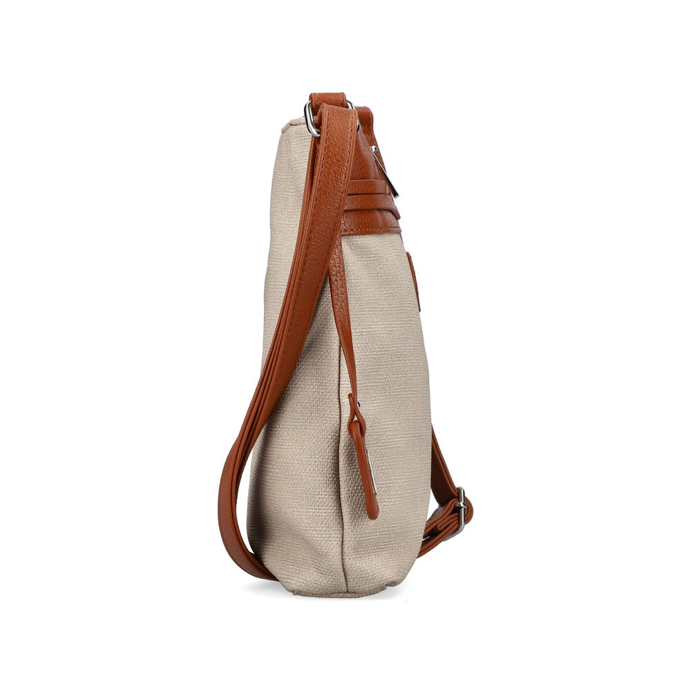 Rieker H1519-62 Beige & Cognac Tan Shoulder Bag
