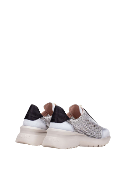 Hispanitas HV232605 White & Black Combi Sneakers with Front Zip
