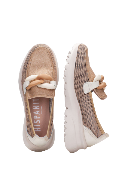 Hispanitas HV232613 Tan & Cream Slip On Moccasins