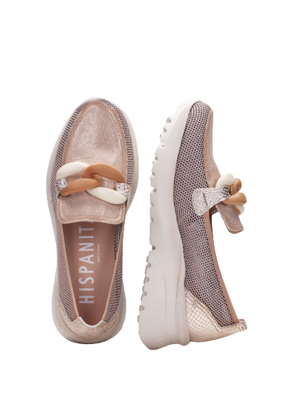 Hispanitas HV232613 Turron Starlight Gold Slip On Moccasins