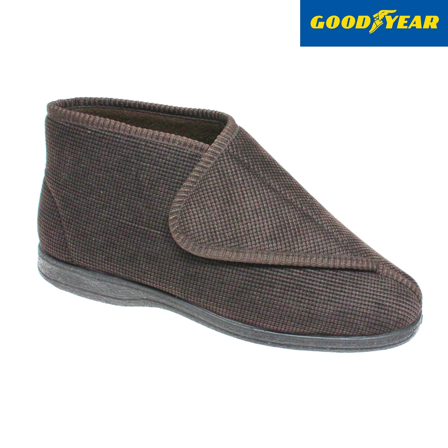 Goodyear KMG119 Drake Brown Velcro Memory Foam Slippers