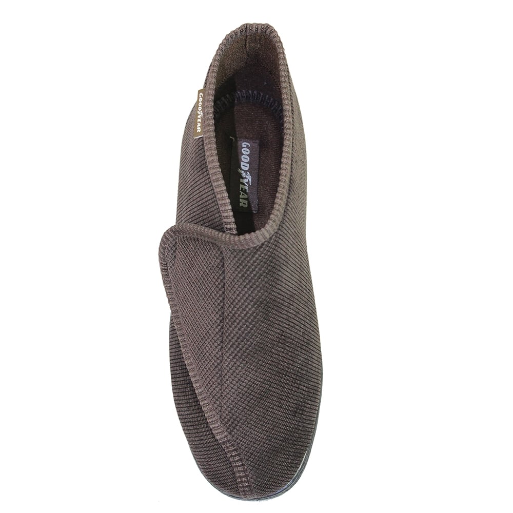 Goodyear KMG119 Drake Brown Velcro Memory Foam Slippers