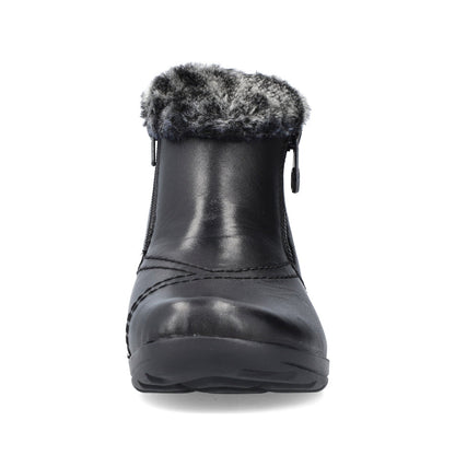 Rieker L1868-00 Tex Black Boots with Fur