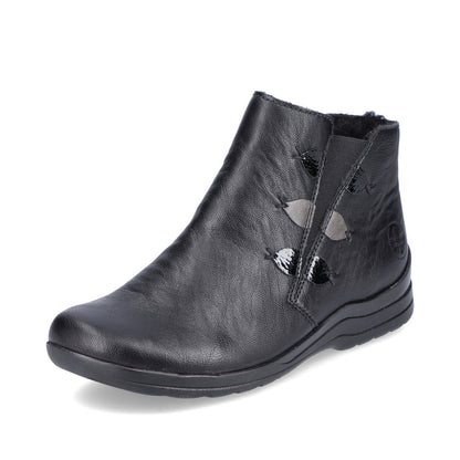 Rieker L1882-00 Black Ankle Boots with Extra Width