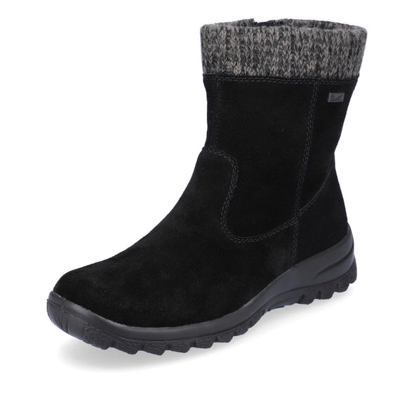 Rieker L7165-00 Tex Black Boots with Lambs Wool Lining