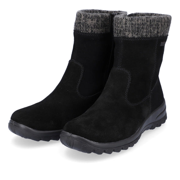 Rieker L7165-00 Tex Black Boots with Lambs Wool Lining