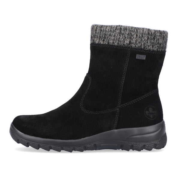 Rieker L7165-00 Tex Black Boots with Lambs Wool Lining