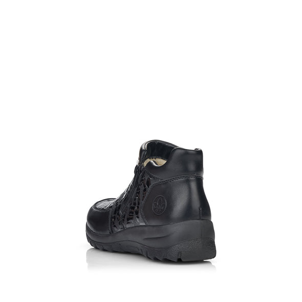 Rieker L7182-00 Black Croc Tex Ankle Boots