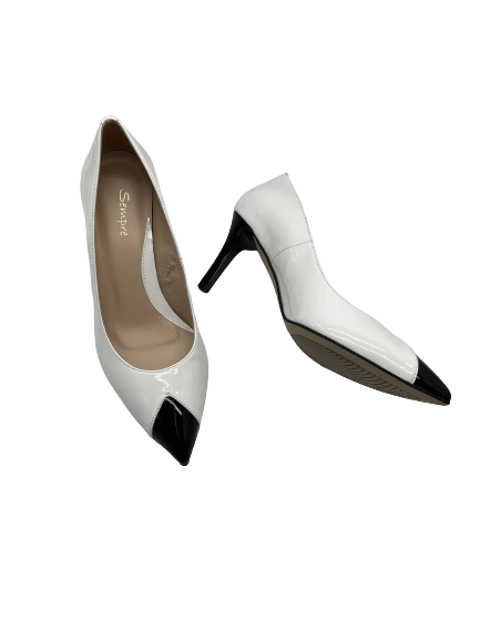 Sempre L7989/442 Black/White Patent Heels