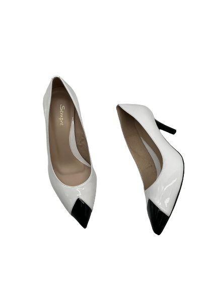 Sempre L7989/442 Black/White Patent Heels