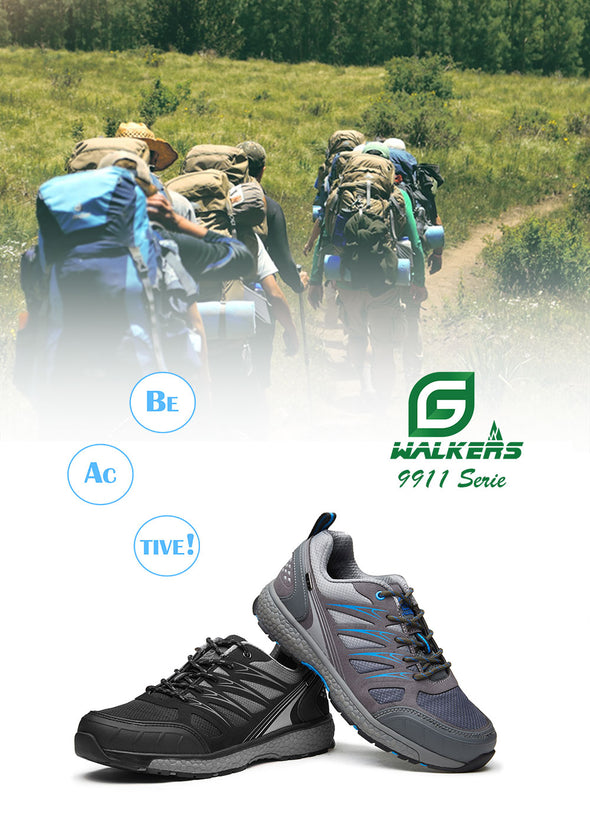 G Comfort M-9911S Walking Black Lace Trekking Trainers