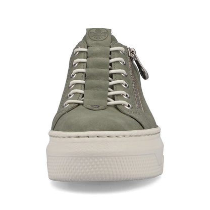 Rieker M1952-52 Green Sneakers with Zip & Leopard Heel