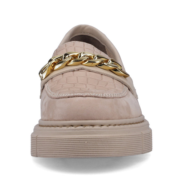 Rieker M3865-60 Beige Slip On Shoes with Chain