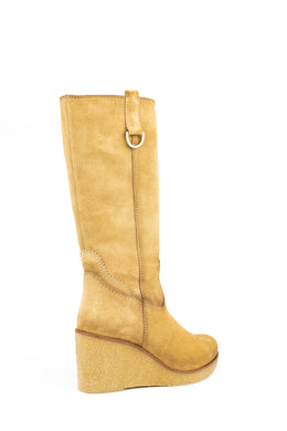 Desiree Shoes Marvi5 Vitoil Avena Beige Suede Wedge Boots