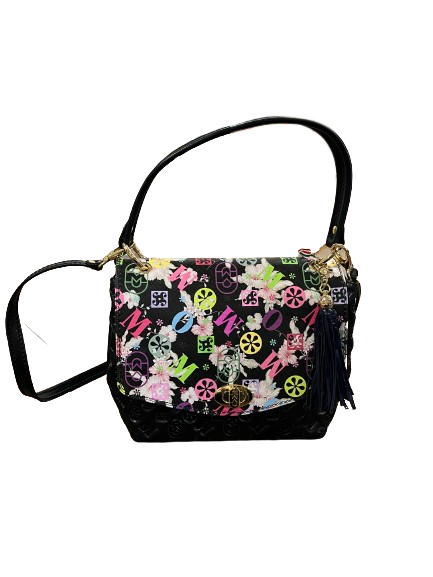 Marino Orlandi MO4765C Black Multi Colour Floral Handbag