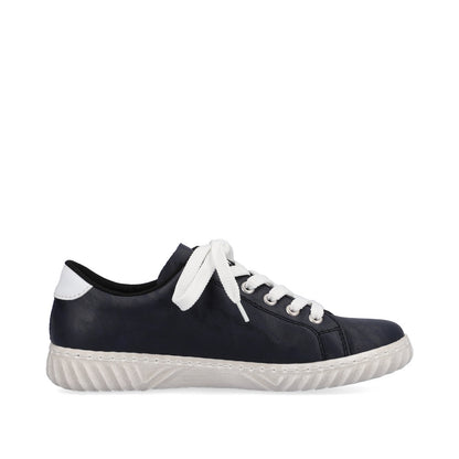 Rieker N0910-14 Navy Colour Stitch Trainers