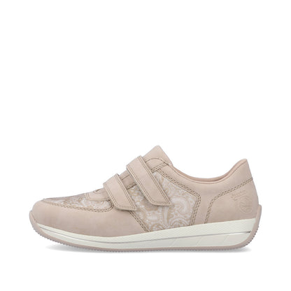 Rieker N1168-63 Beige Velcro Shoes - Wide