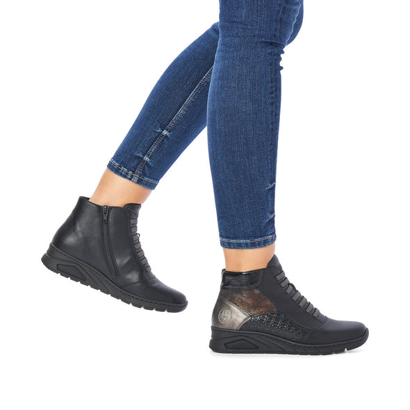 Rieker N3374-00 Black Combi Boots