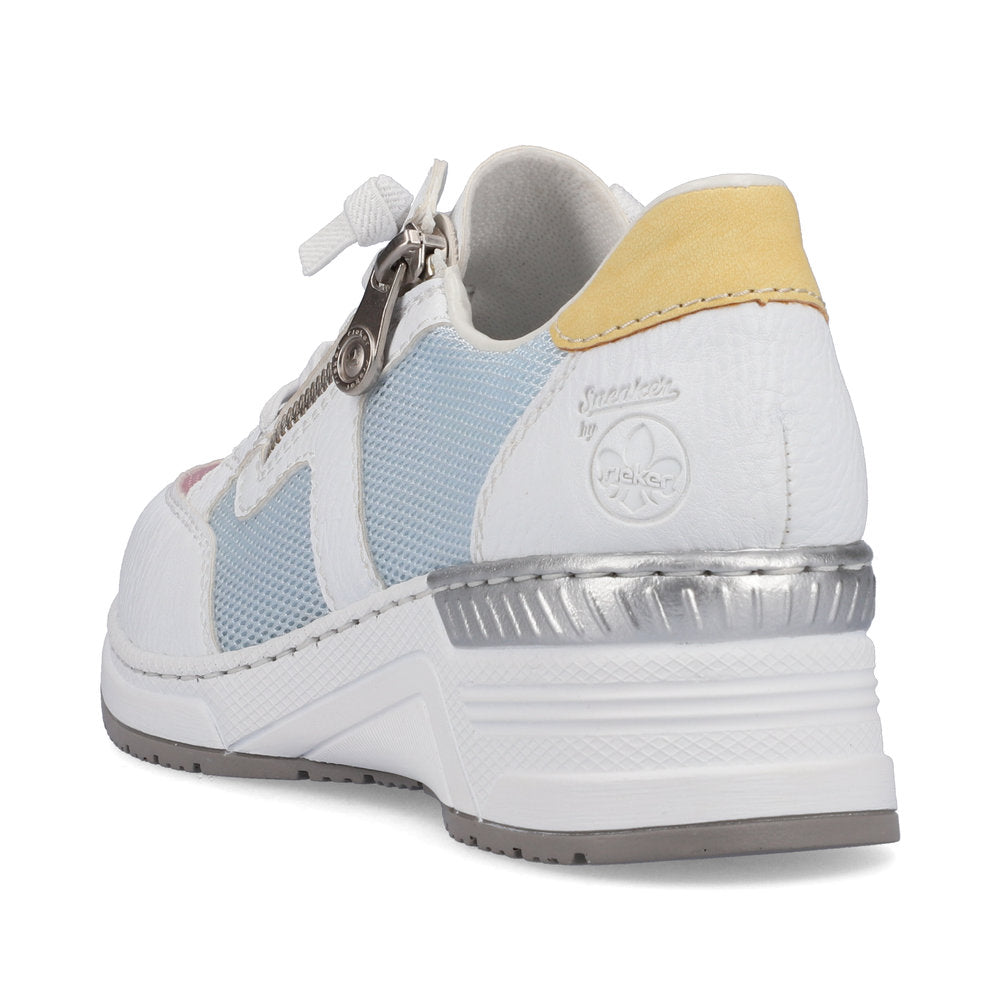 Rieker N4359-90 White Combi Sneakers with Zip