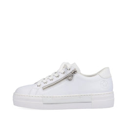 Rieker N4921-81 White Memosoft Sneakers with Zip