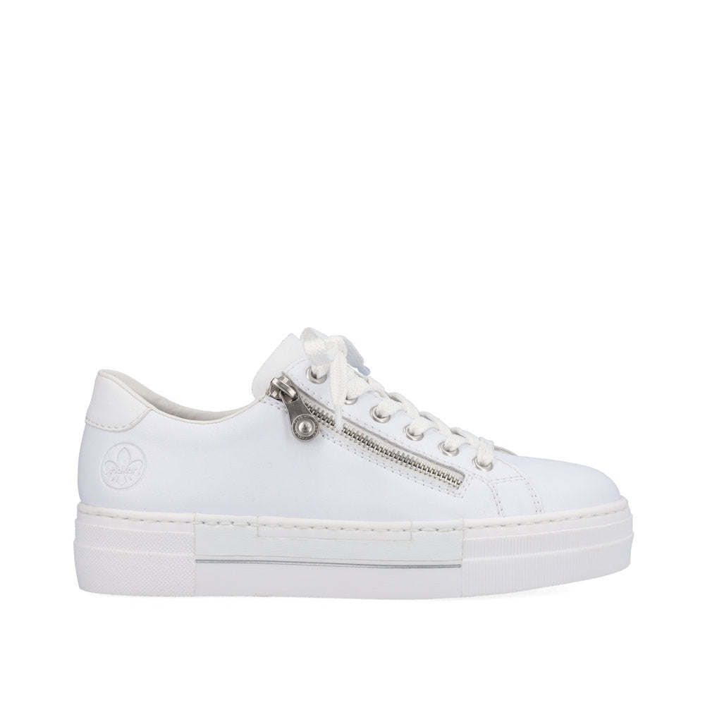 Rieker N4921-81 White Memosoft Sneakers with Zip