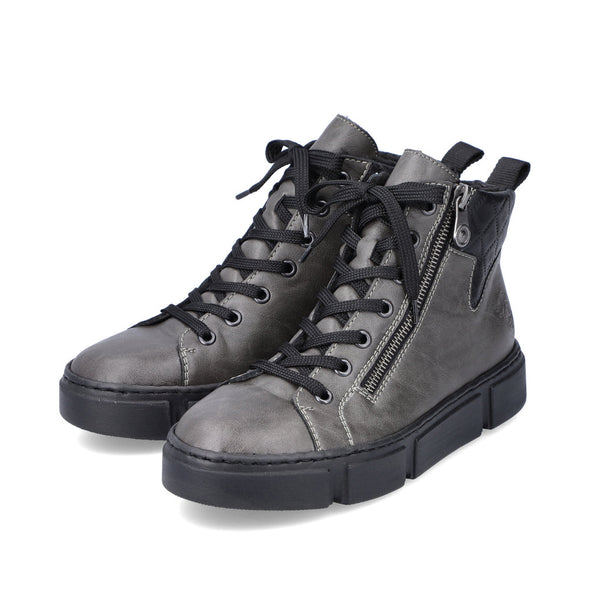 Rieker N5909-45 Dark Grey & Black High Top Sneakers