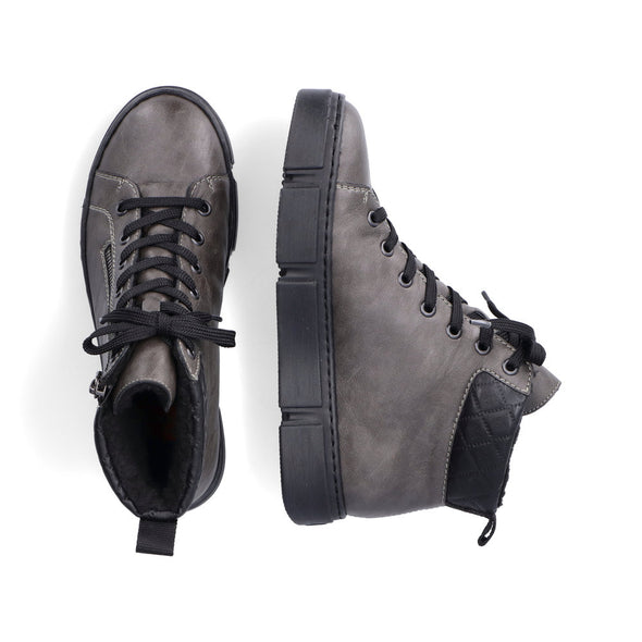 Rieker N5909-45 Dark Grey & Black High Top Sneakers