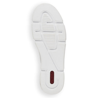 Rieker N5932-80 White Sneakers with Gold Zip & Gold Back