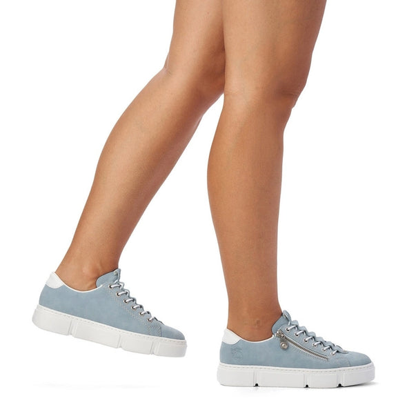 Rieker N5952-10 Light Blue Sneakers with Zip