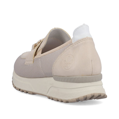 Rieker N7455-60 Beige G Fit Combi Slip On Moccasins