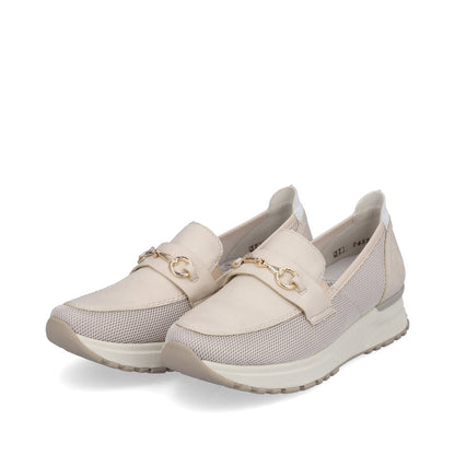 Rieker N7455-60 Beige G Fit Combi Slip On Moccasins