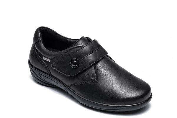 G Comfort P-9520 Black leather Stretch Tex Velcro Shoesj