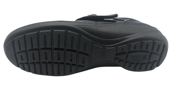 G Comfort P-9520 Black Patent Shoes with Velcro Strap